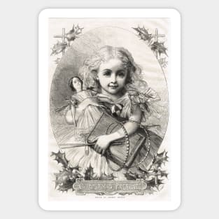 Victorian Child Christmas Presents 1862 Sticker